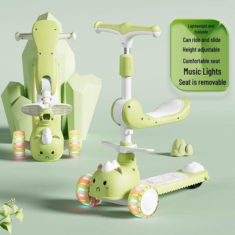 Children's Foldable Scooter for Ages 3-12, Pedal Model, Suitable for Boys and Girls