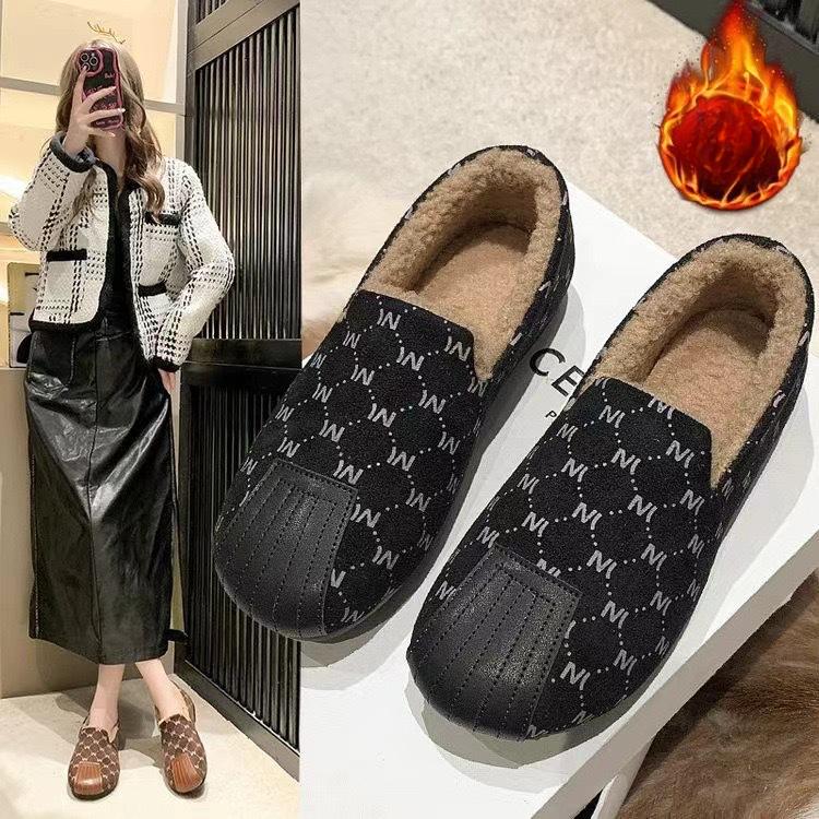 

Cotton shoes women s plus velvet thickened casual women s cotton shoes one pedal soft sole lightweight fashion peas shoes 36