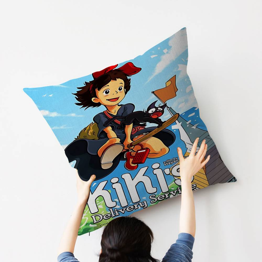 K-Kikis D-Delivery S-Service Pillow Cover for Bedroom Room and Living Room Sofa Decorative Cushion Cover