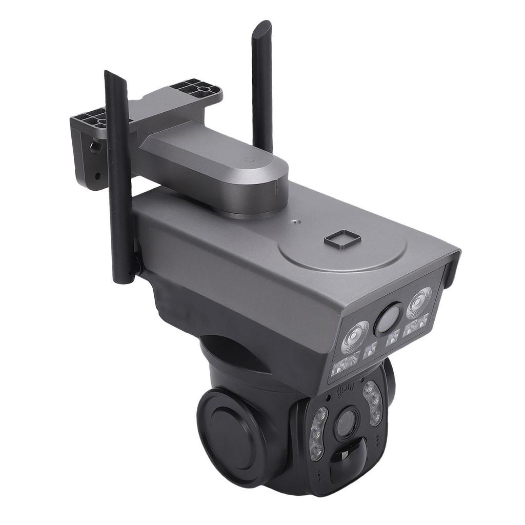 Solar Outdoor Camera Water Proof Motion Detection Low Power Consumption Double Lens 360 Degrees  View 4G Wireless