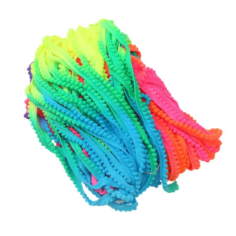 

50yards Colorful Pom-Pom Lace Mini Pompom Ball Decoration Lace Ribbon for Scarf DIY Sewing Curtain Clothes Pillow Decor Trim 50yards