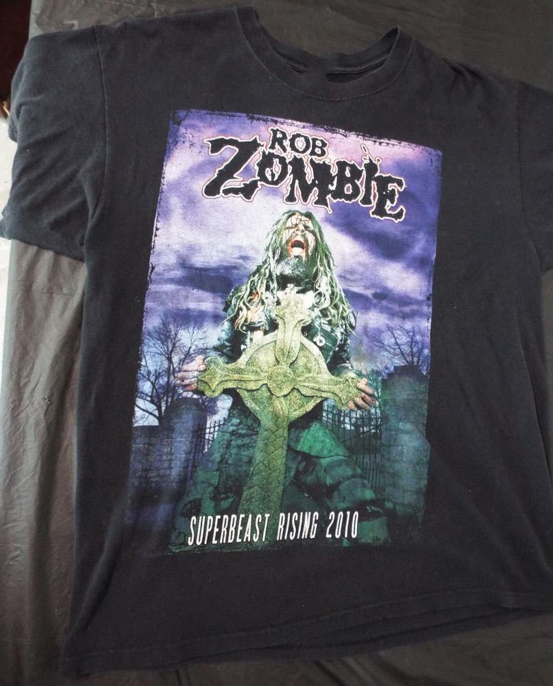 Superbeast Rising 2010 Tour Rob Zombie Футболка Черная Унисекс S-5XL 1G0097 Унисекс Футболка L