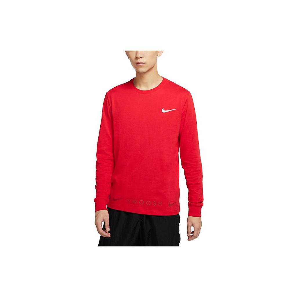 Nike Sportswear Swoosh Casual Long Sleeve Crew Neck T-Shirt Men Tops University-Red DA0336-657