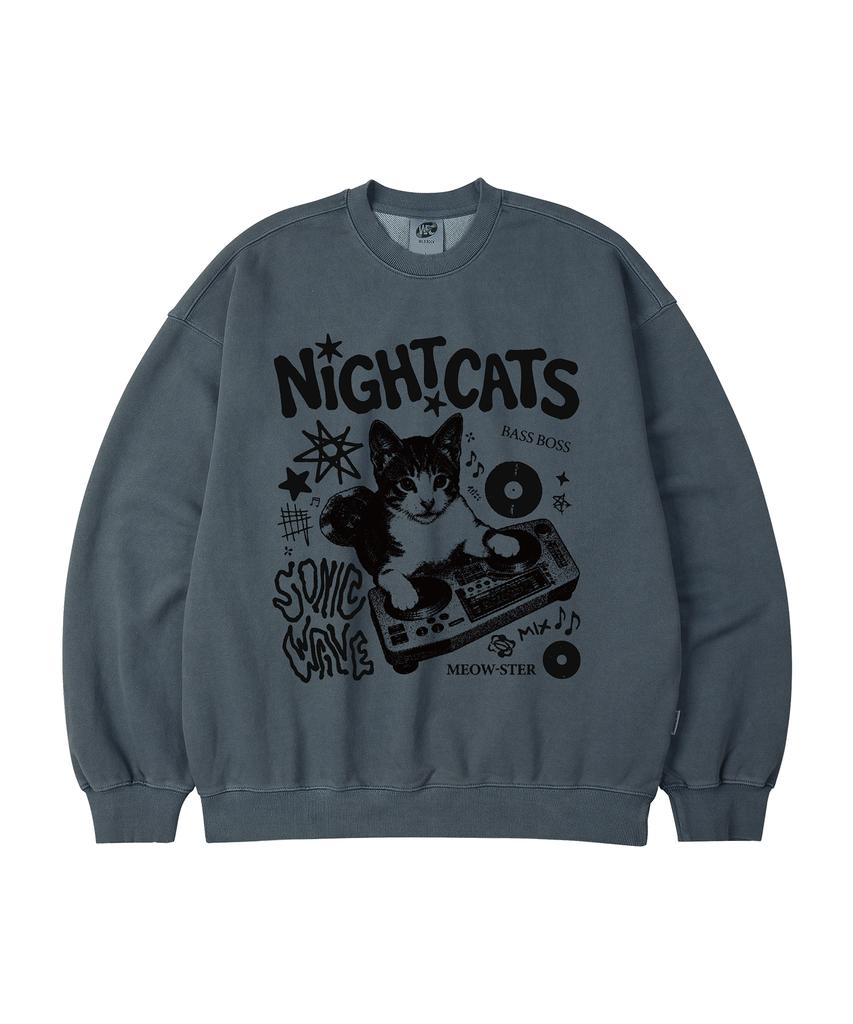 WILDROCK Dj Cat Pigment Oversized Sweatshirt_5 Col