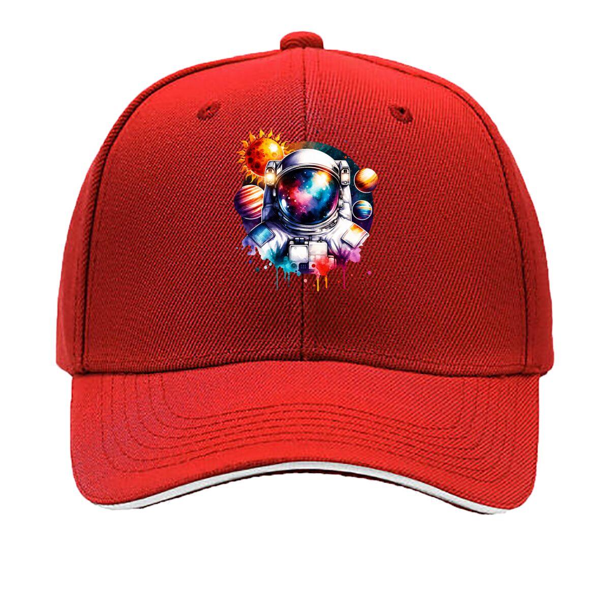 Colorful Astronaut Space Galaxy Planets Sun Illustration Sandwich Baseball Cap Unisex Women Sun Cap Outdoor Workouts Hat One Size