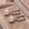 Imitation Pearl  Earrings For Women Fashion Luxury Cubic Zirconia Drop Earrings