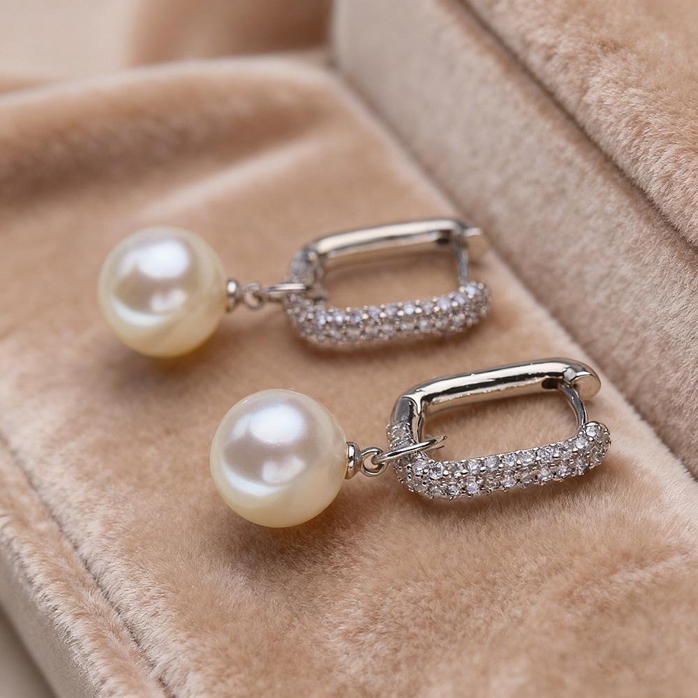 Imitation Pearl  Earrings For Women Fashion Luxury Cubic Zirconia Drop Earrings