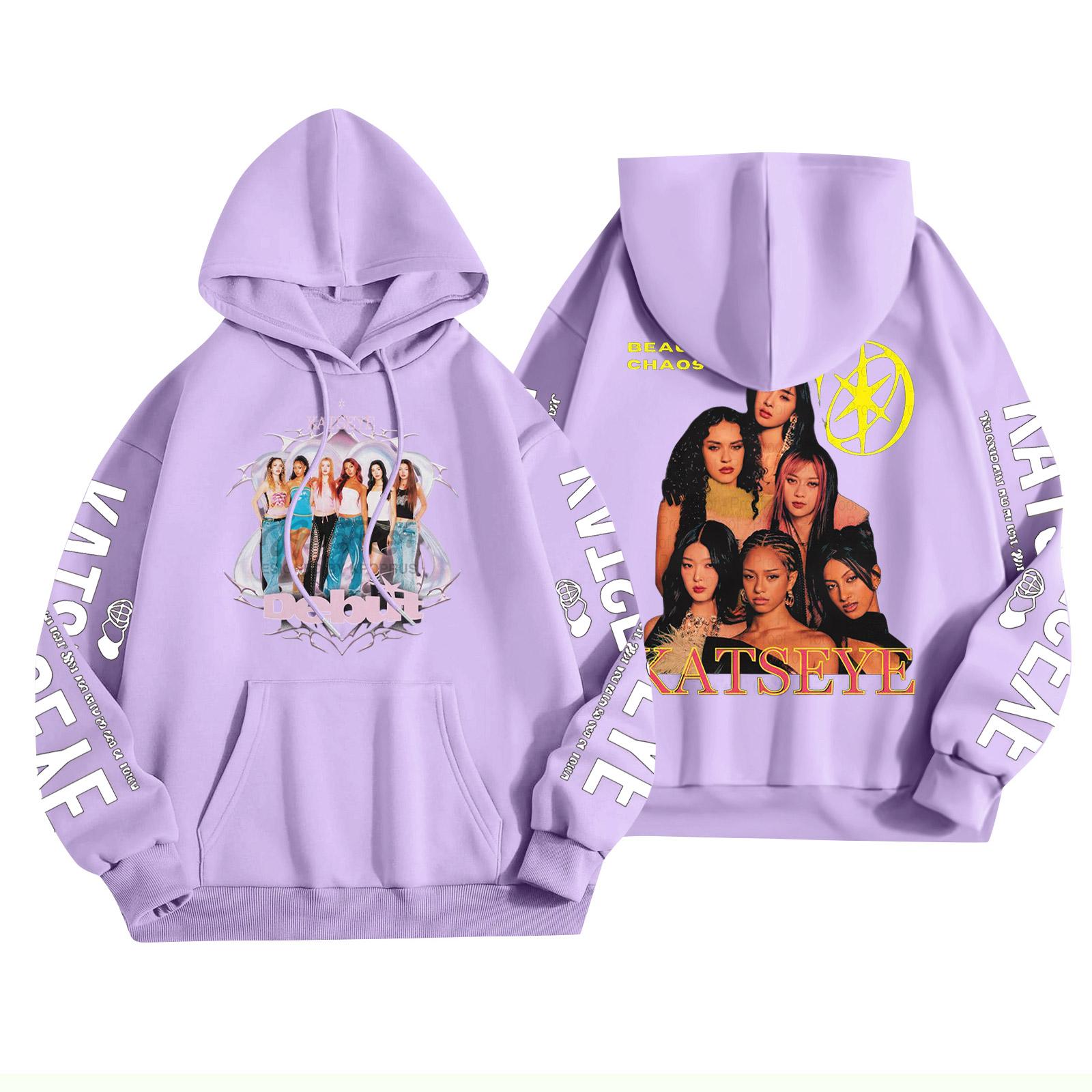 

Unisex Fashion Lightweight Long Sleeve Pullover With Pockets Printed Hoodie XL фиолетовый