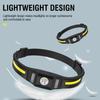 Powerful COB LED Headlamp Induction Headlight Silicone USB-C Rechargeable Head Torch Camping Fishing Lantern
