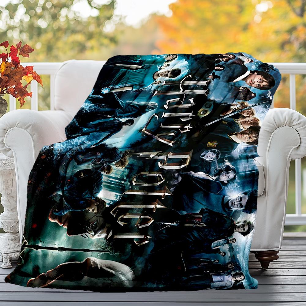 1pc Harry Potter, Hogwarts, Magic Outdoor Blanket - Throw Blanket, Soft , Flannel Blankets, Living Room, Travel, Camping-1102101