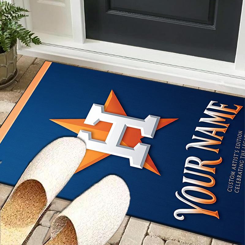 Custom NameHouston Basketball Graffiti Carpet, Indoor Rug, Chair Rug, Living Rooms, Doormat Made From Polyester Home Decor Birthday Christmas Gifts