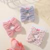 2pcs/set Cute Cotton Plaid Flower Prints Bow Hair Clips Baby Girls Summer Bowknot Hairgrips Barrettes Headwear Hair Accessories