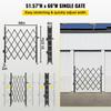 Single Folding Security Gate, 48" H X 66" W Folding Door Gate, Steel Accordion Security Gate, Flexible Expanding Security Gate, 360° Rolling Barricade