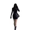 Women's Spicy Korean Style Hip-Hugging Dress with Black Stockings - Spring/Autumn Slim-Fit Outfit