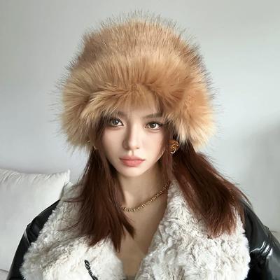 Podzimní a zimní nové klobouky výklenkový design hipster osobnost plyšový kbelíkový klobouk kbelíkový klobouk modelovací artefakt kloboučnický klobouk