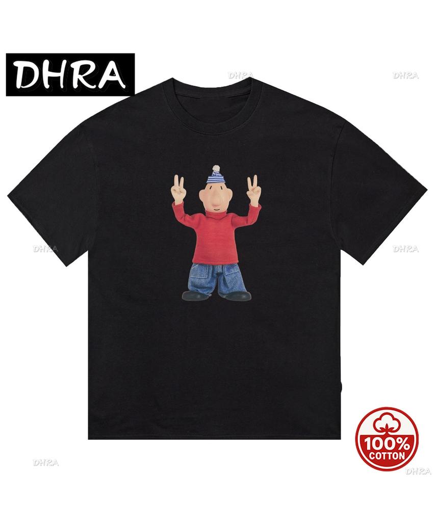 Fashion Trend Short Sleeve Anime Character Printed Pattern Softtshirt Round Neck Unisex Unisexs Casual Street Wear Popular Fashion