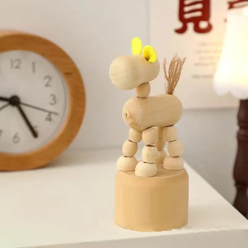 

Деревянные поделки и украшения Мультяшные креативные DIY Белые животные Деревянные украшения Детский сад Рабочий стол Деревянная бочка Украшение YLE553 #1