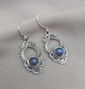 Labradorite Dangle Earrings: 925 Sterling Silver Boho Jewelry