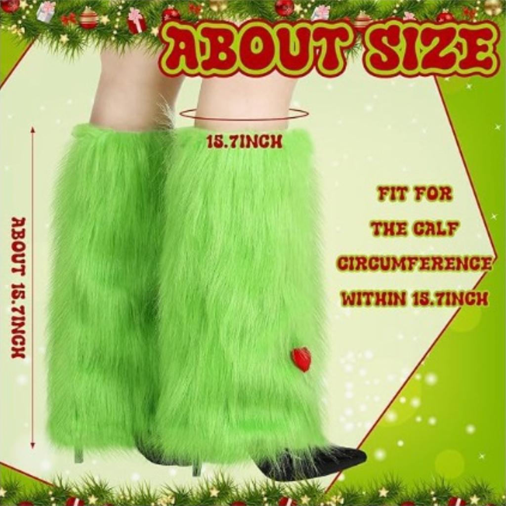 Women's Christmas Furry Socks Love Winter Plush Boot Covers