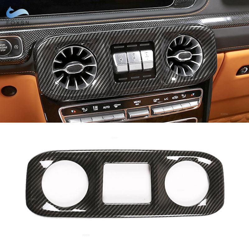 

For Mercedes Benz G Class W463 - Car Carbon Fiber Texture Center Console Air Condition Air Vent Outlet Frame Cover Trim