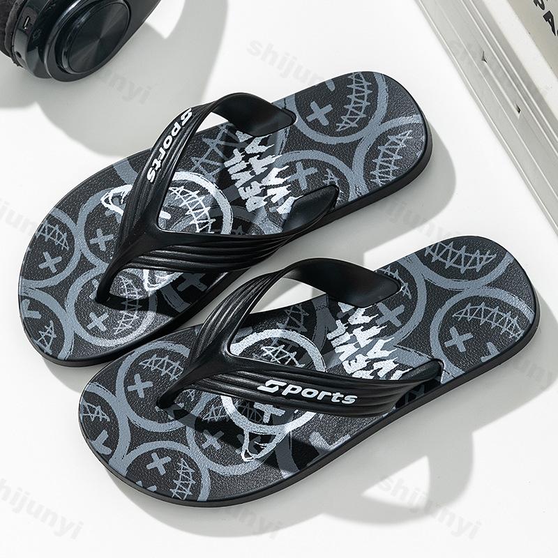 Fashion Men's Flip Flops Casual Fashion New Outdoor Beach Slippers Summer Sandals Flat Slipper Home Man Non-slip Flip Flops Zapatos