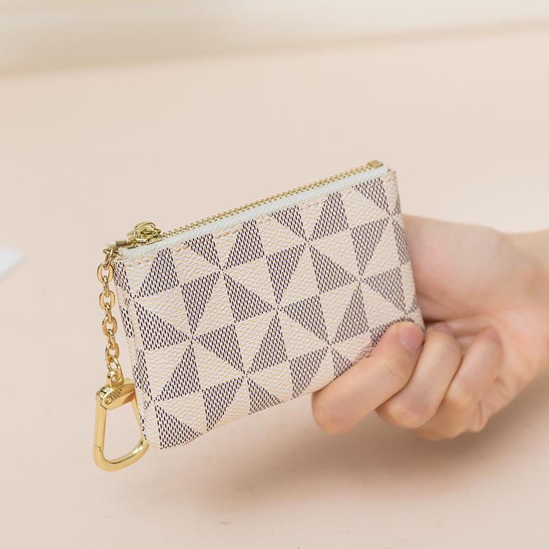 Mini Ladies' Super Slim Clutch: Small Coin & Key Pouch with Zipper