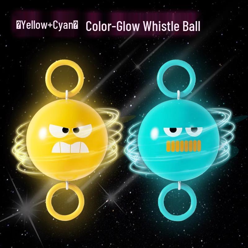 Luminous Rotating Whistle Ball - Creative Pull String Toy for Kids