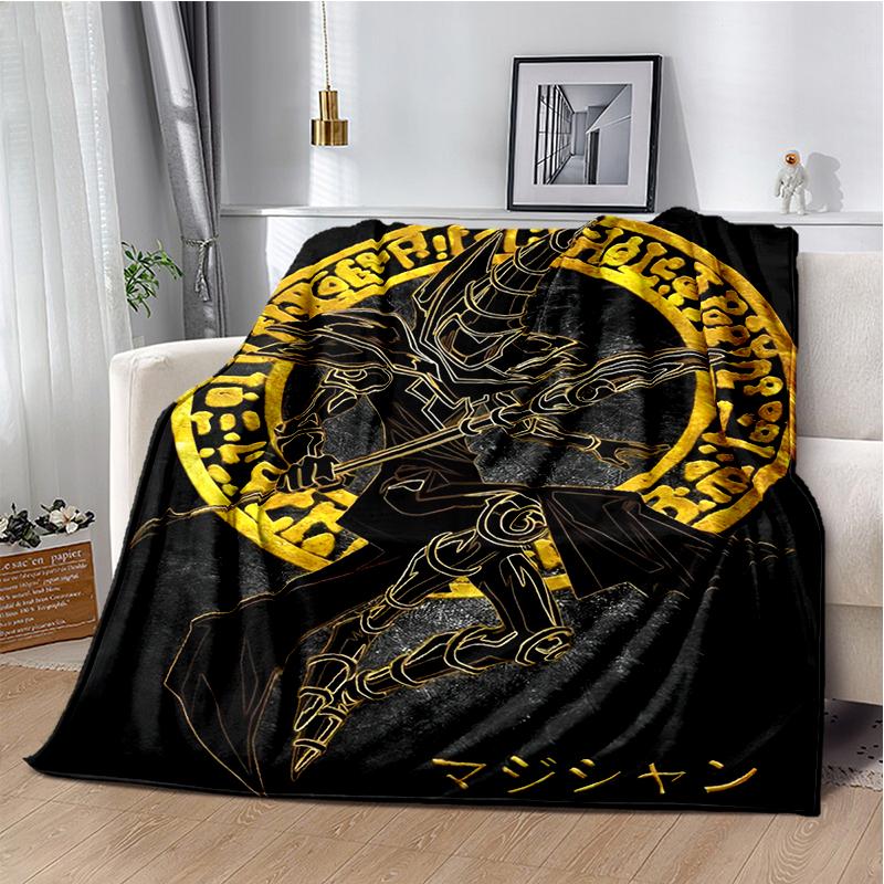 Dark Magician Cartoon Anime Throws Blanket Kids Super Soft Cute Blankt for Travel Couch Picnic Bed Flannel Blanket Birthday Gift