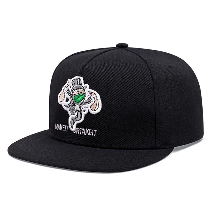 2026 New Flat Edge Hat Mask Thief Embroidery Baseball Hat Daily Leisure Decoration Sunshade Hat Unisex Hip Hop Skateboarding Hat