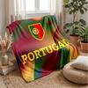 Portugal Football Printed Flannel Blanket Skin Friendly Warm Decorative Throw for Indoor Couch Bed Daily Use