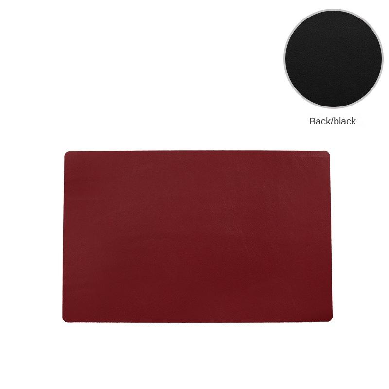 Double-Sided Solid Color PU Leather Placemat Waterproof Oil-Proof Disposable Western-Style Placemat Solid Color Household PVC Anti-Scald Placemat