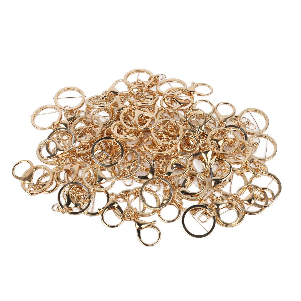 50pcs Key Ring with Snap Hook Alloy Key Ring Lobster Clasp for Keychain Jewelry DIY Craft Lanyard