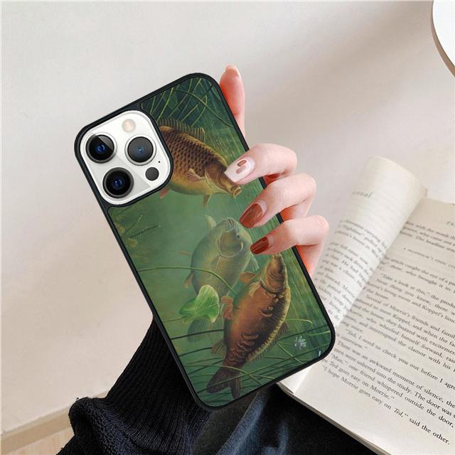 Basic Carp Fishing Rubber Phone Case Cover For iPhone 17 Air 15 16e 14 13 12 Pro Max 11 Pro Max Plus Coque Shell