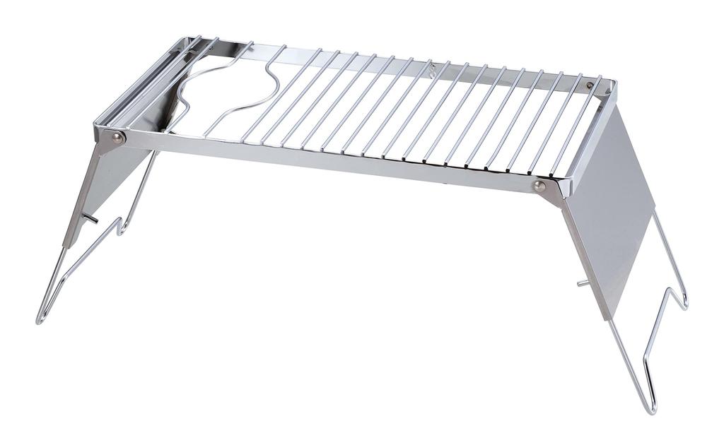 Captain Stag UF-35 Trivet, Dripper Grill Stand, 6 Height Adjustable, Wind Shield, and Storage Bag Included