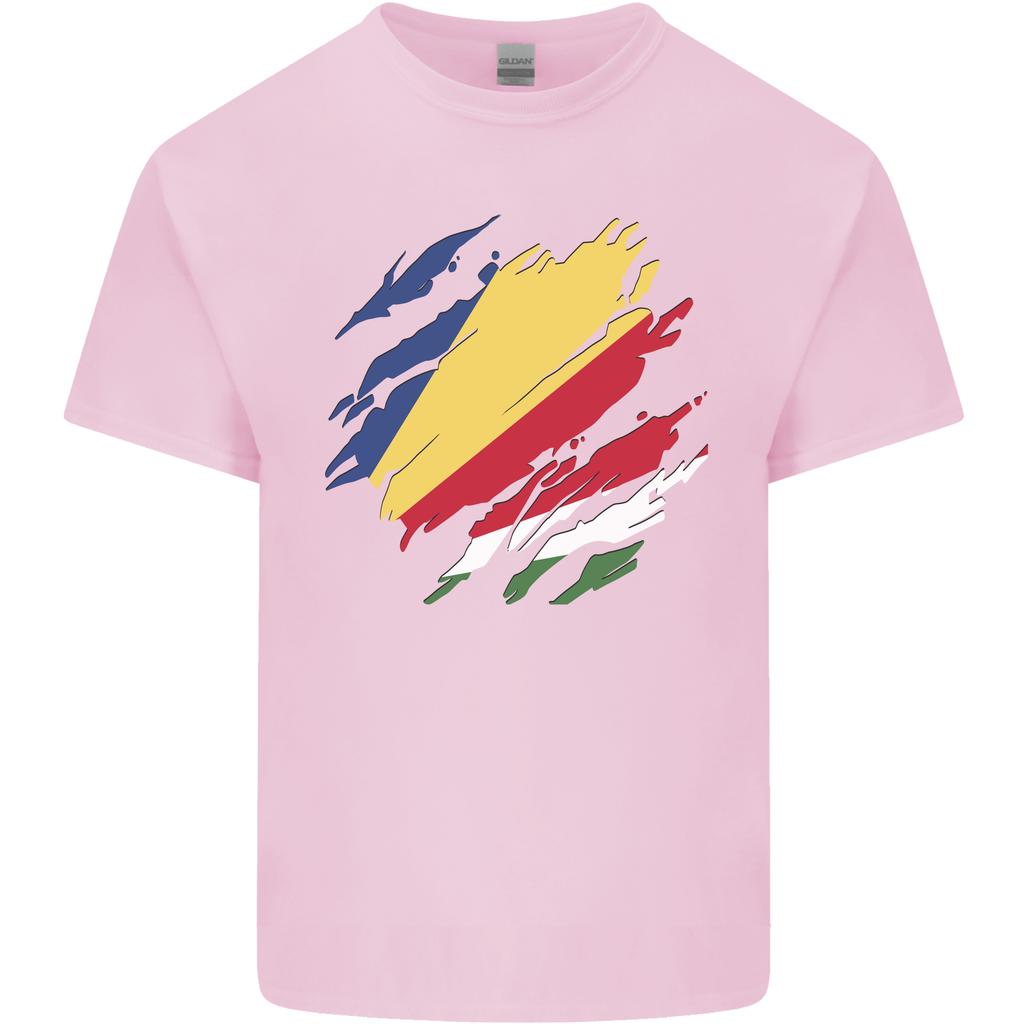 Torn Seychelles Flag Seychellois Day Football Unisexs Light Cotton TShirt