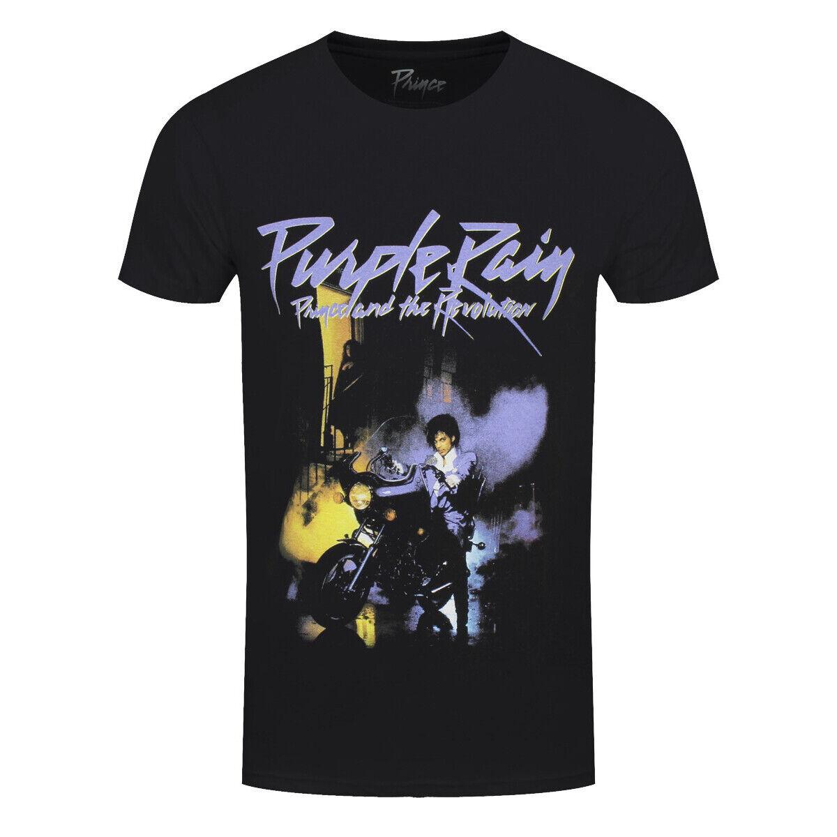 Prince T-Shirt Purple Rain Album Band Official Black New S