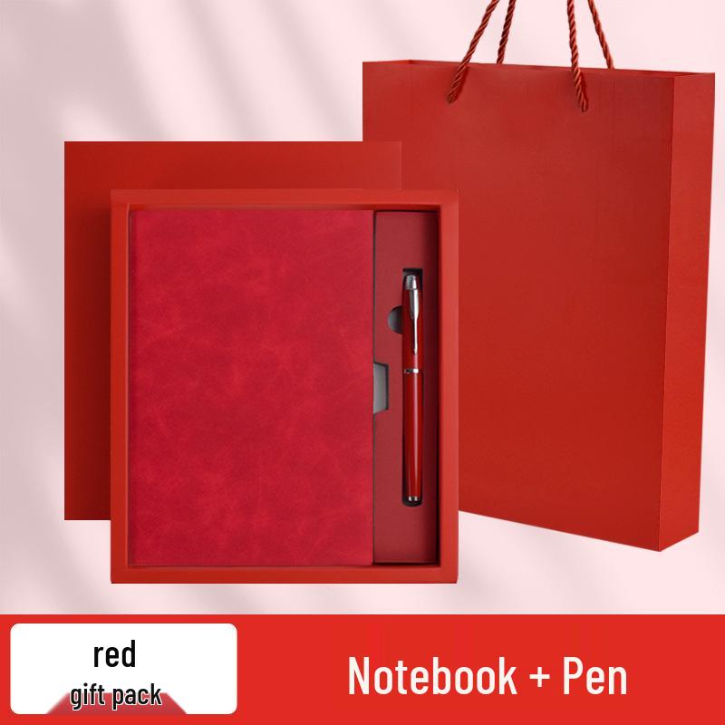 High-End Soft Leather Business Notebook with Magnetic Buckle and Custom Logo - Ideal Gift Set