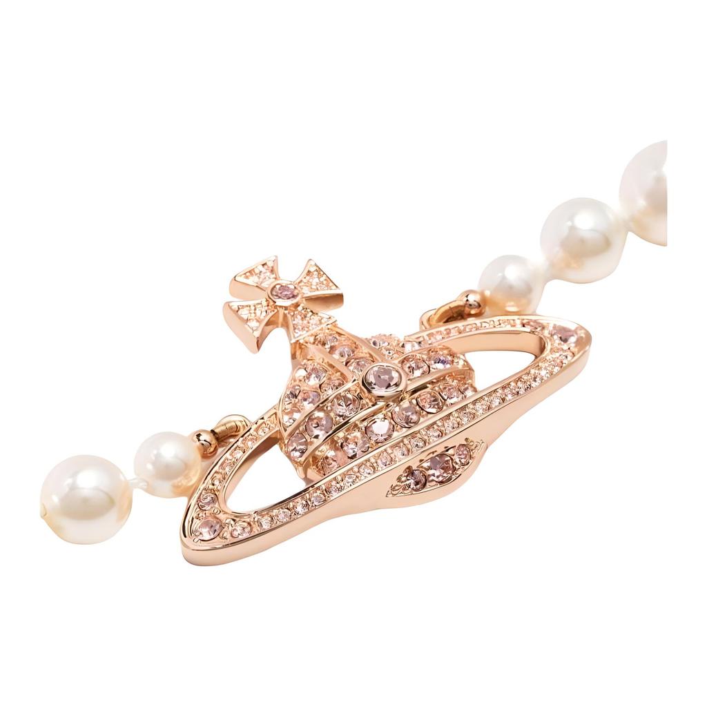 Vivienne Westwood West Queen Planet Pearl Necklace Women necklace Pink 6301010602G128CNG128