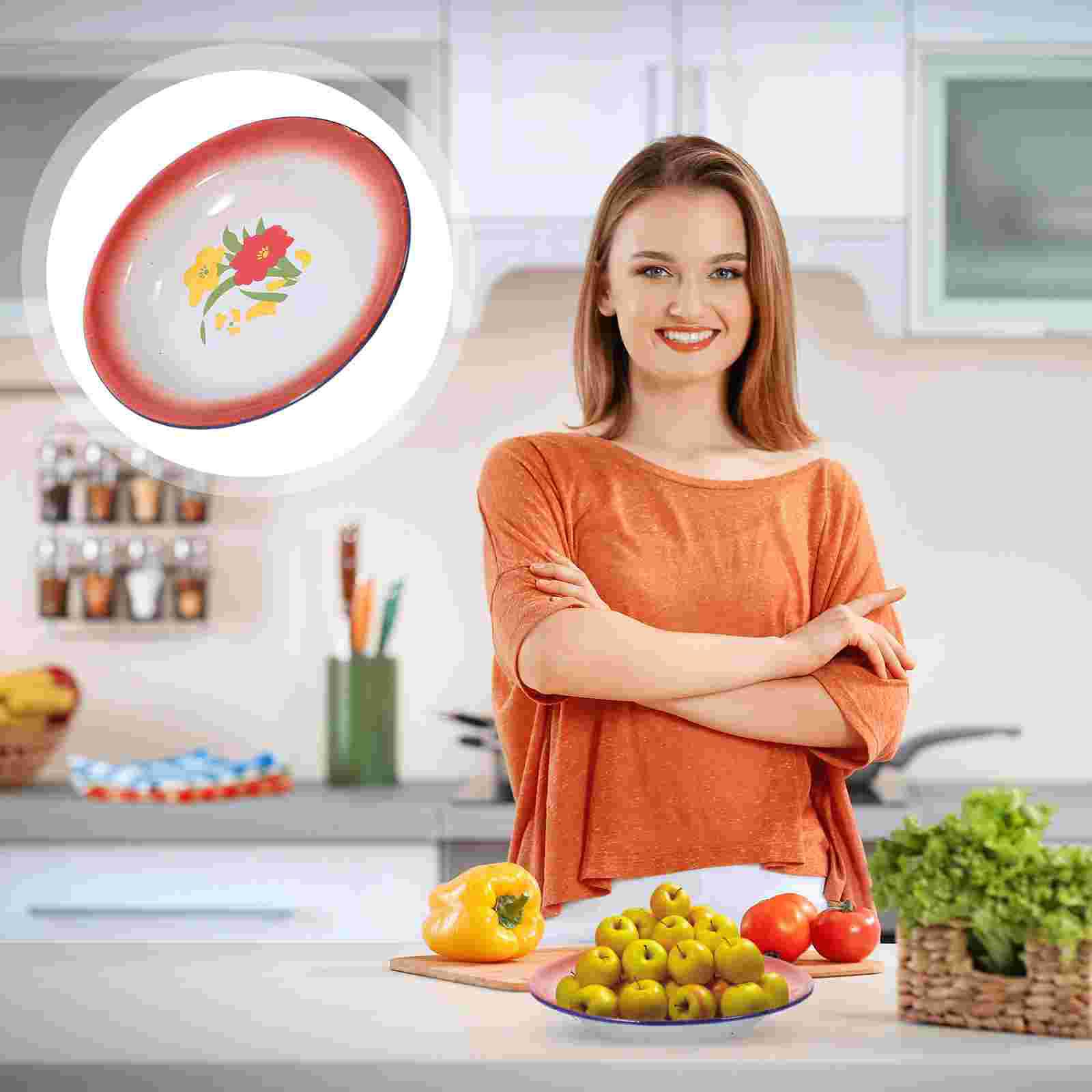 

Тарелки Тарелка Эмалированная миска Обеденный наборЗакуска Салат Десерт Кемпинг Фрукты Винтажные миски Закуска Блюда Эмалированная посуда Поднос Сервировка