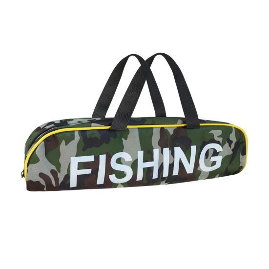 

Camouflage Fishing Gear Storage Bag with Portable Handle Lightweight Waterproof Large Capacity Fishing Pole Equipment Accessories Organizer Pouch камуфляжний
