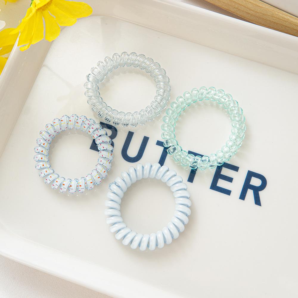 Korean Fashion Jelly Color Telephone Cord Hair Tie - High-End Simple Rubber Band for Maruko Hairstyles