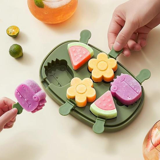 Silicone Popsicle Molds 8-Cavity Ice Cream Maker BPA-Free Easy-release Ice Lolly Molds Mini Ice Pop Maker