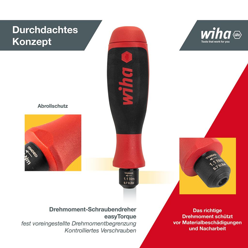 wiha 292 Easy Torque Torque Driver, 1.1 Nm, 292ET1.1