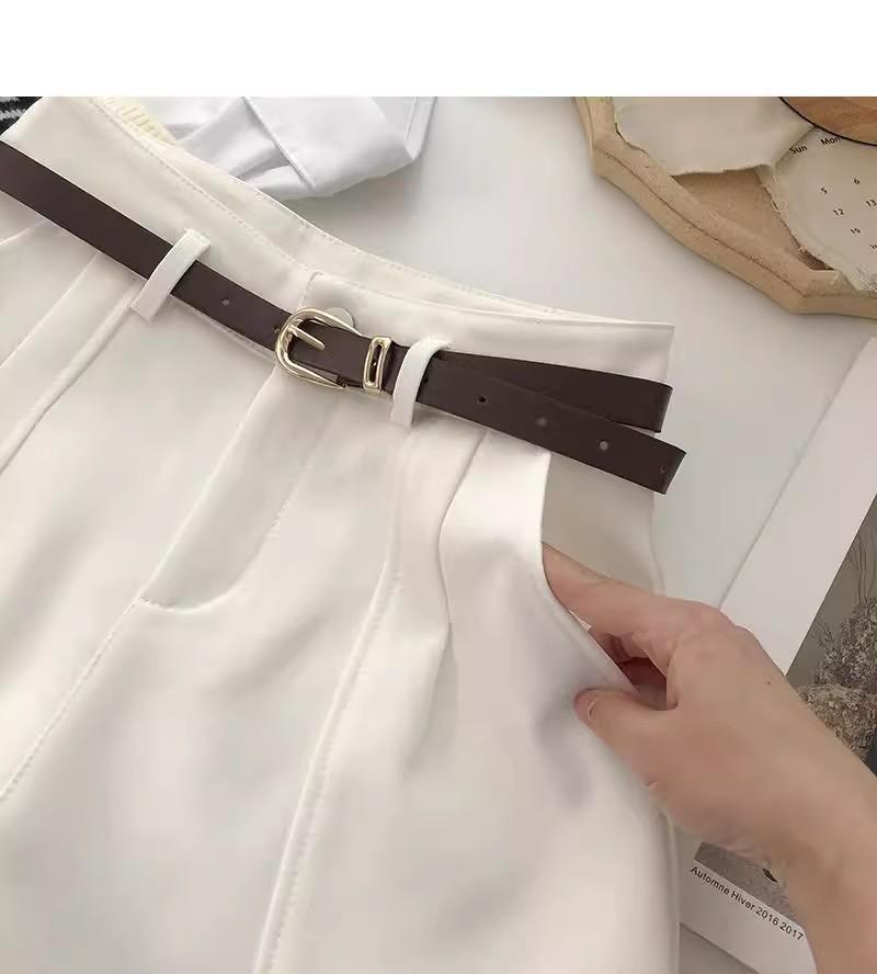 Dámské bílé šortky s vysokým pasem a širokými nohavicemi, jaro/léto 2025 – Všestranná móda volného střihu pro běžné nošení