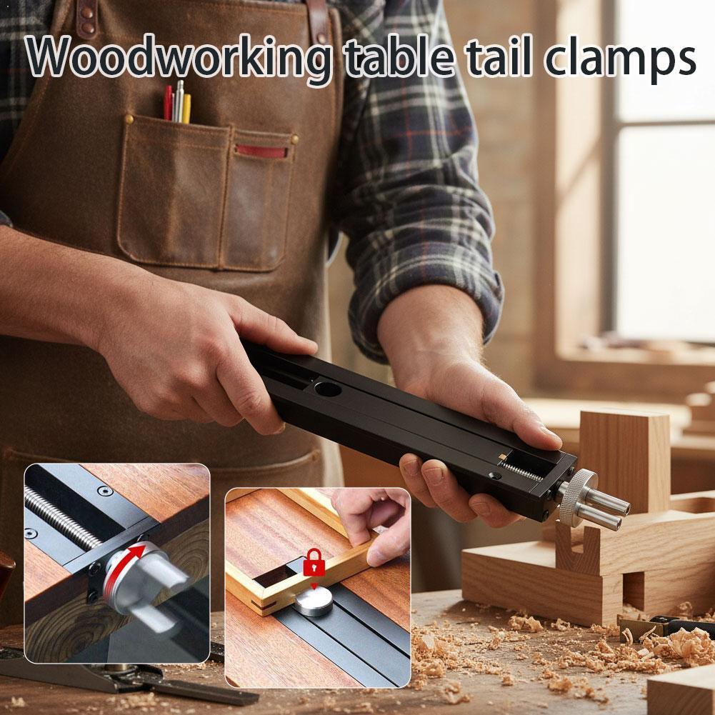 Precision Aluminium Alloy Woodworking Table Tail Clamps Quick Fixing vice with 20mm Hole Woodworking Benches Fixture Vise Clamp