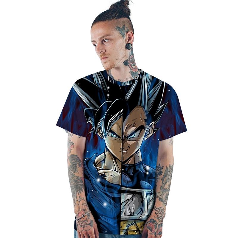 Stylish Men 3d T-shirts With Dragon Ball Z Fighting Super Saiyan Vegeta Print