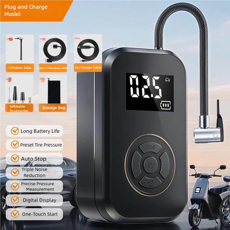 Wireless Car Air Pump Bike Inflato Quick Charging Car Tire Wireless Air Pump Intelligent Electric Tire Inflator Car Motorcycle