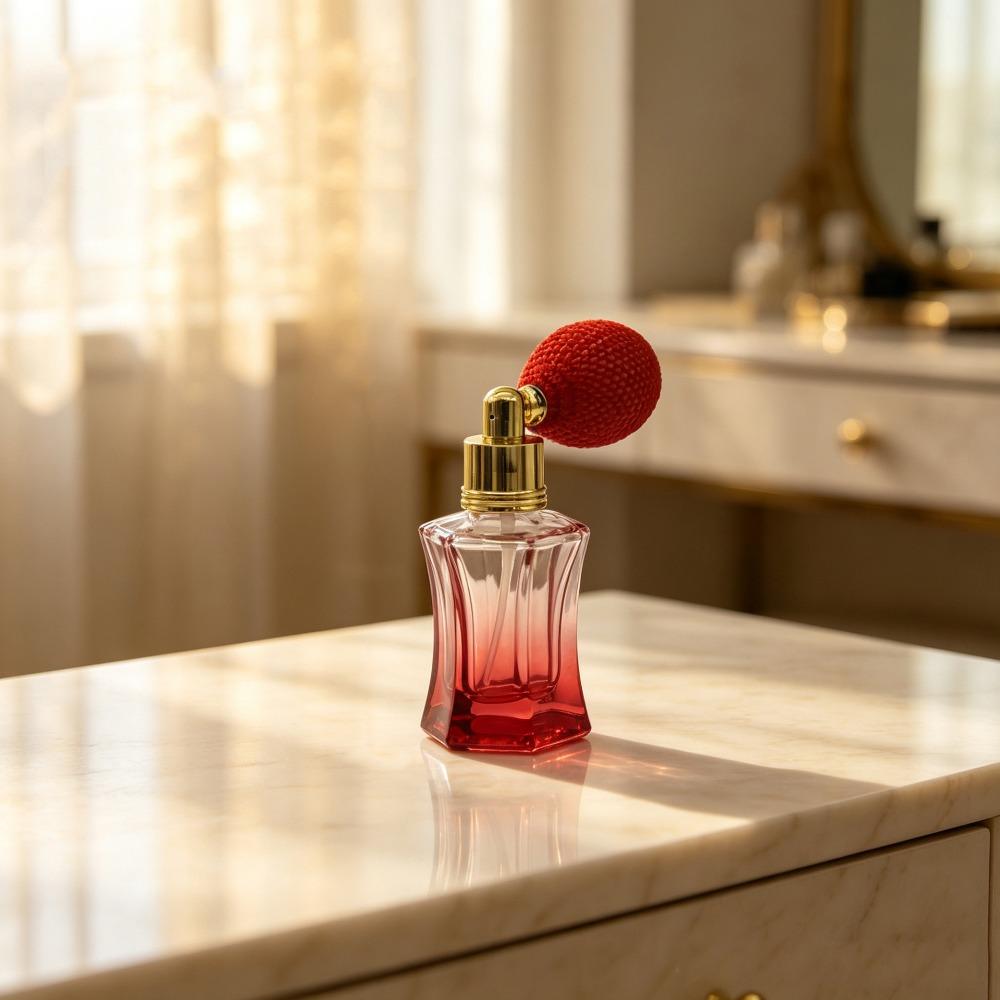 Curved Faceted Air‑Ball Perfume Bottle Glass Empty Perfume Container Gift Giving
