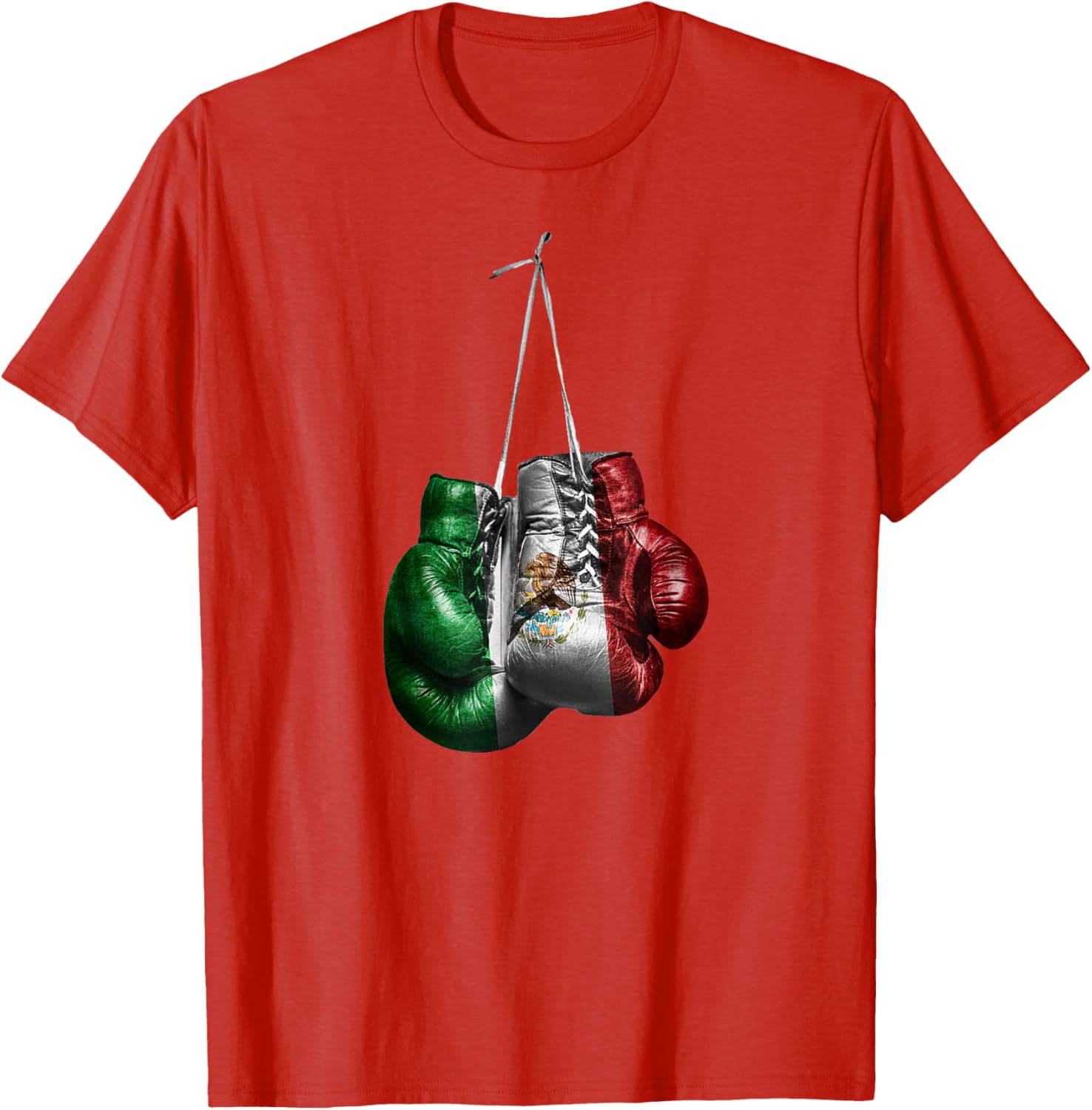 Vintage Mexico Flag Boxing Gloves T-Shirt 100% Cotton O-Neck Short Sleeve Summer Casual Mens T-shirt Streetwear S