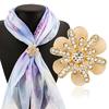 Popular Tricyclic Rhinestone Flowers Scarf Buckle Brooch Holder Scarf Jewelry